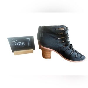 Black Billy Ella Open Toe 3 inch square heel
Booties lace up front Anthropology